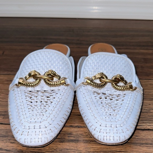 Tory Burch✨Mules Horsebit loafers RARE woven leather clogs slippers - Picture 3 of 15